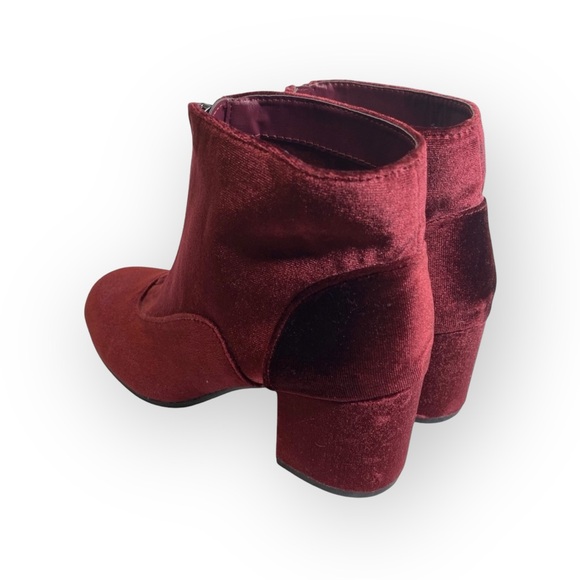 new Circus Sam Edelman ❁ Vanessa Zipper Velvet Ankle Boots Booties ❁ Burgundy - Picture 6 of 16